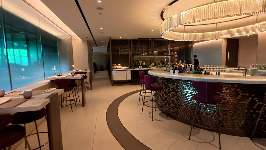 Bar inside Qatar VIP Premium Lounge at Singapore Airport Terminal 1