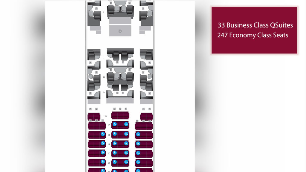 Qatar Airways Airbus A350 Seat Map